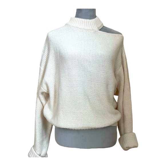 Misa Los Angeles Sweaters - MISA Los Angeles  Crème Open Mock Neck Seeater